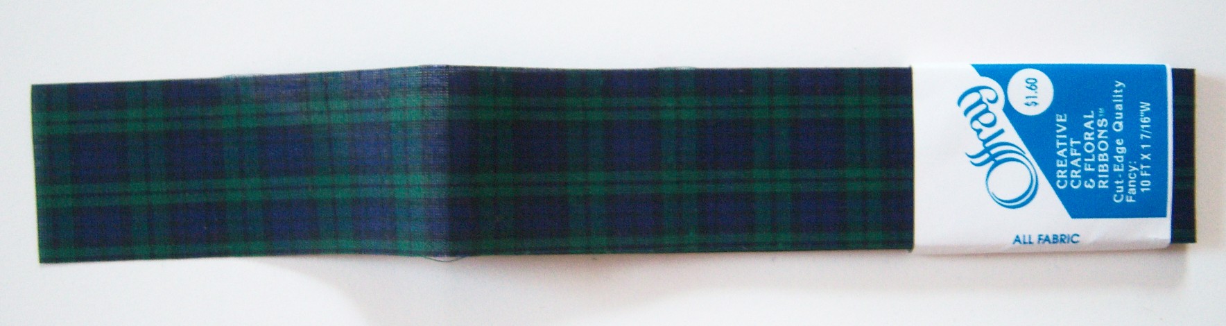 Offray Navy Plaid 1 7/16" Ribbon