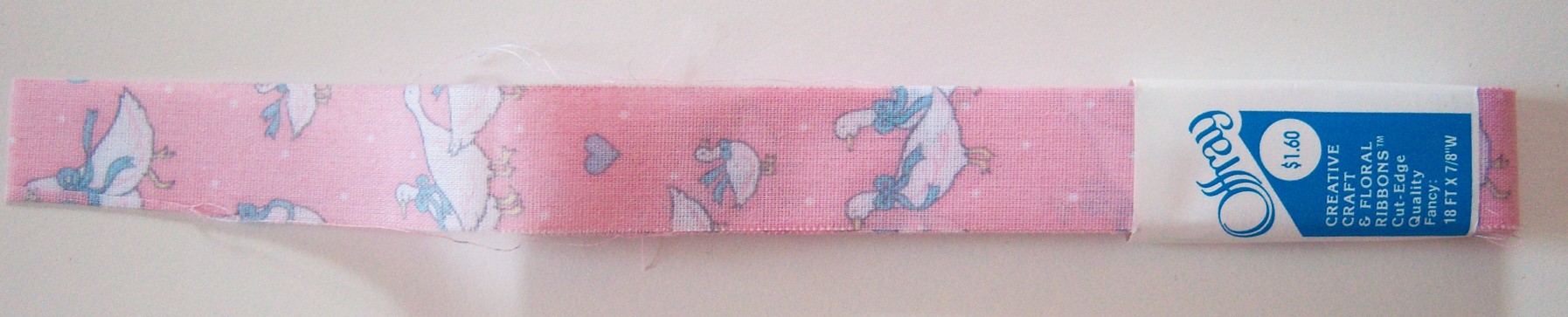Offray Pink Geese 7/8" Ribbon