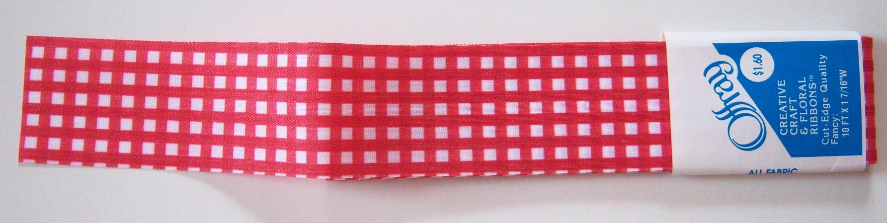 Offray Scarlet Gingham 1 7/16" Ribbon