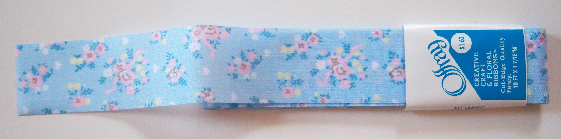 Offray Blue Floral 1 7/16" Ribbon