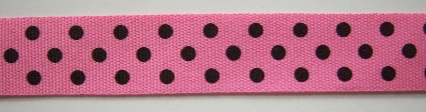 Hot Pink/Black Dot 7/8" Grosgrain Ribbon