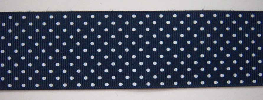 Navy Confetti Dot 1 1/2" Grosgrain Ribbon