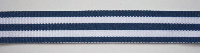 Navy/White 7/8" Grosgrain Ribbon