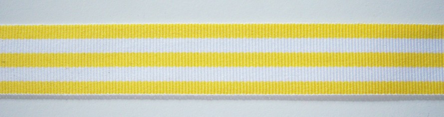 Yellow/White 7/8" Grosgrain Ribbon