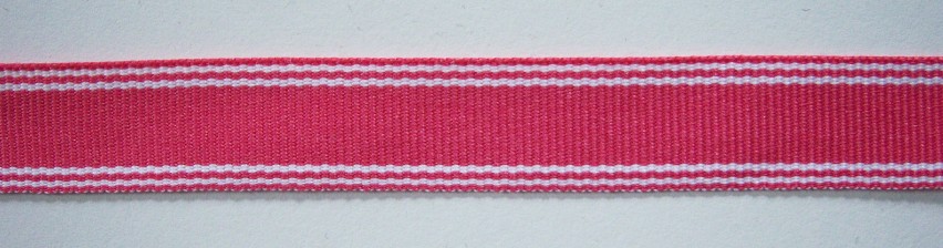 Pink/White 7/8" Grosgrain Ribbon