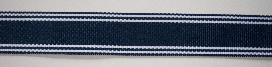 Navy/White 5/8" Grosgrain Ribbon