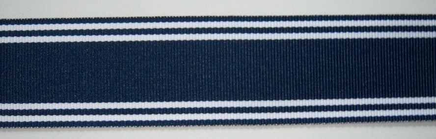Navy/White 1 3/8" Grosgrain Ribbon
