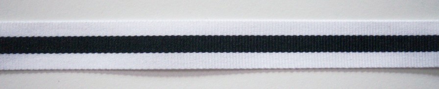 White/Black 5/8" Grosgrain Ribbon