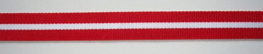 Red/White 5/8" Grosgrain Ribbon