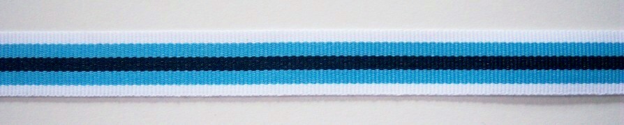 White/Blue/Navy 5/8" Grosgrain Ribbon