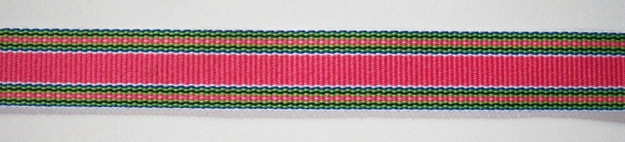Pink/Lime/Navy 5/8" Grosgrain Ribbon