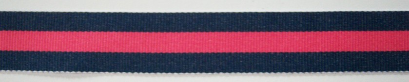 Navy/Pink 7/8" Grosgrain Ribbon