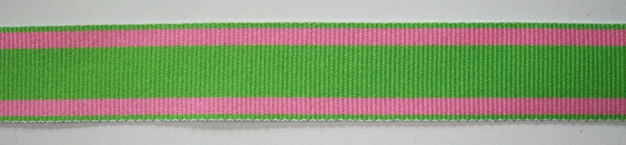 Apple Green/Pink 7/8" Grosgrain Ribbon
