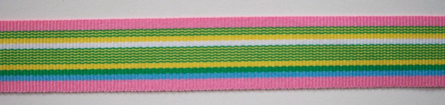 Pink/Yellow/Green 7/8" Grosgrain Ribbon